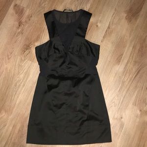 All Saints Black Satin Mesh Mini Dress US 6 UK 10